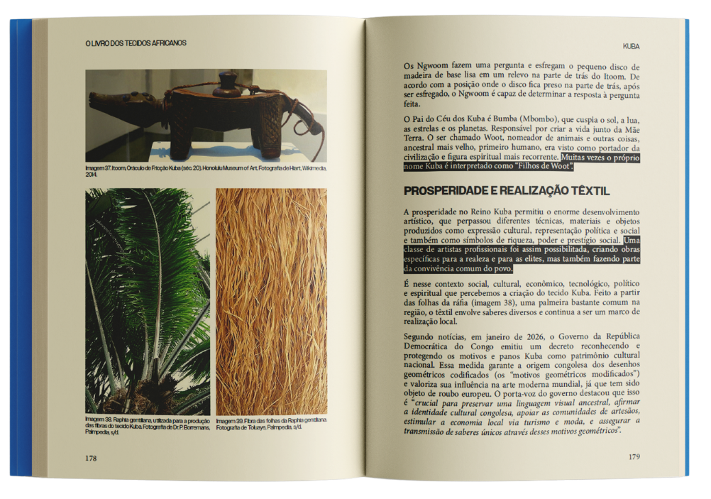 Páginas internas do livro mostrando o capítulo Kuba